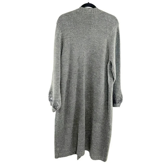 Torrid Gray Drop Shoulder Sequin Duster Cardigan Sweater Women's Plus Size 2X - Picture 2 of 10